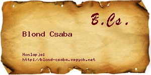 Blond Csaba névjegykártya